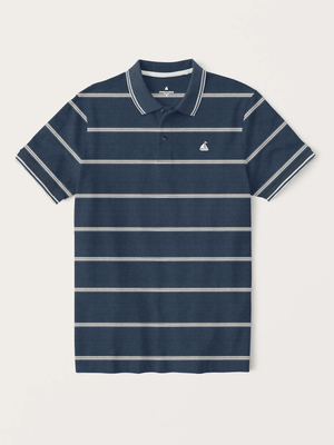 Stone Harbor MEN'S PREMIUM NAVY STRIPER POLO
