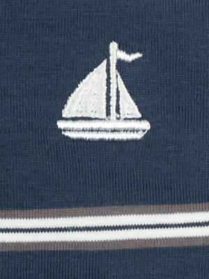Stone Harbor MEN'S PREMIUM NAVY STRIPER POLO