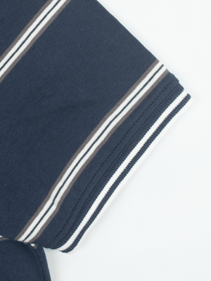 Stone Harbor MEN'S PREMIUM NAVY STRIPER POLO