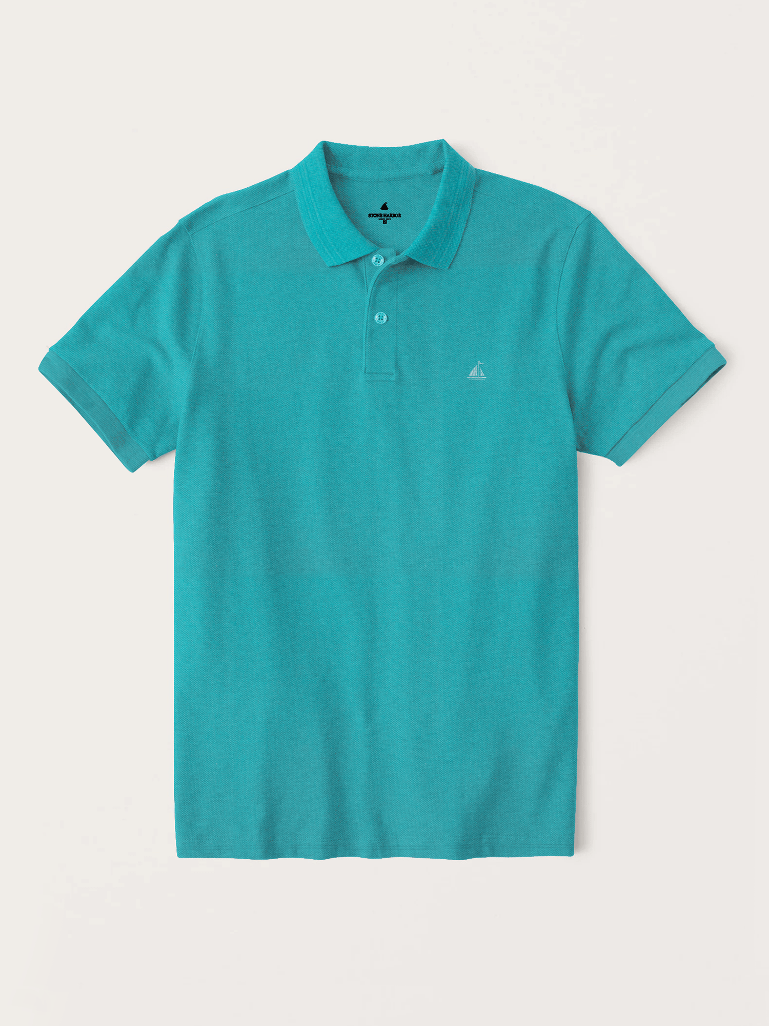 Stone Harbor MEN'S PREMIUM TEAL TIPPING POLO