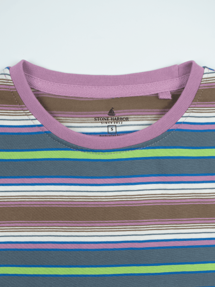 Stone Harbor MEN'S PURPLE STRIPER T-SHIRT