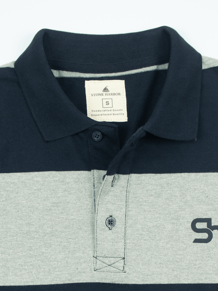 Stone Harbor Men's Rugby Shirt MEN'S NAVY STRIPER RUGBY