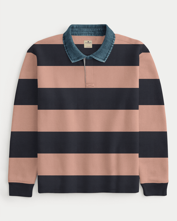 Stone Harbor Men's Rugby Shirt MEN'S PREMIUM KNITTED STRIPER RUGBY