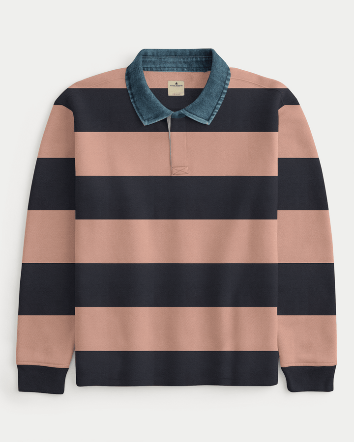 Stone Harbor Men's Rugby Shirt MEN'S PREMIUM KNITTED STRIPER RUGBY