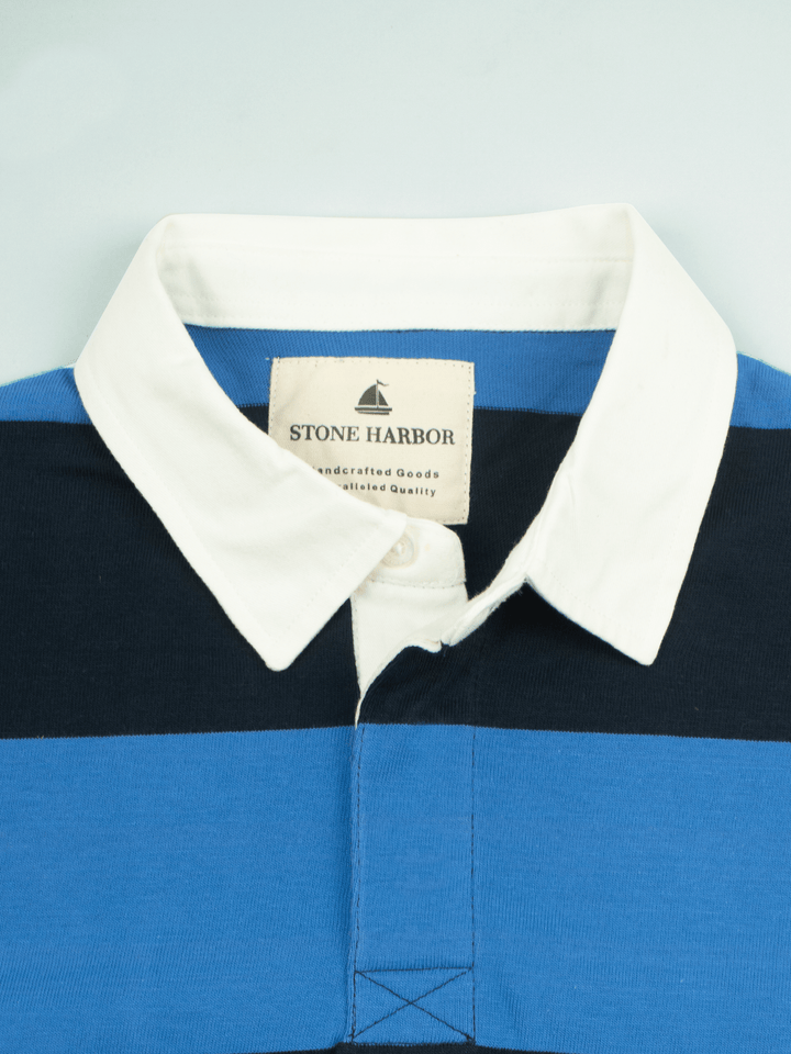 Stone Harbor Men's Rugby Shirt MEN'S PREMIUM STRIPED YARN DYED RUGBY