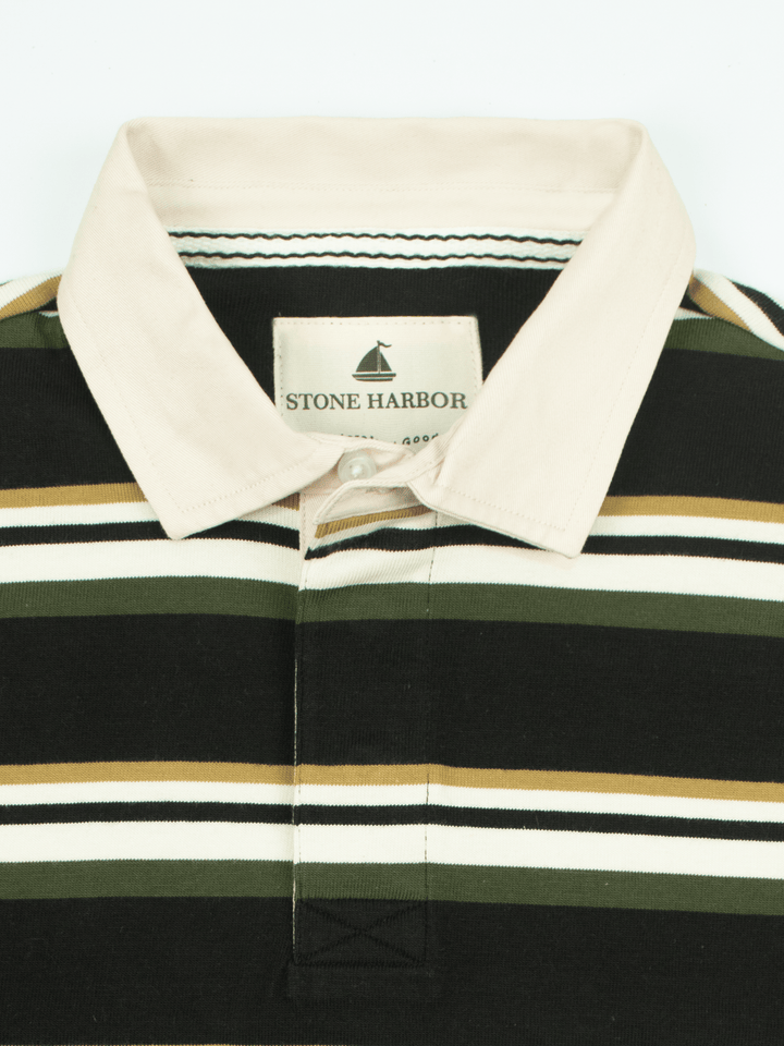 Stone Harbor Men's Rugby Shirt MEN'S PREMIUM YARN DYED STRIPED RUGBY