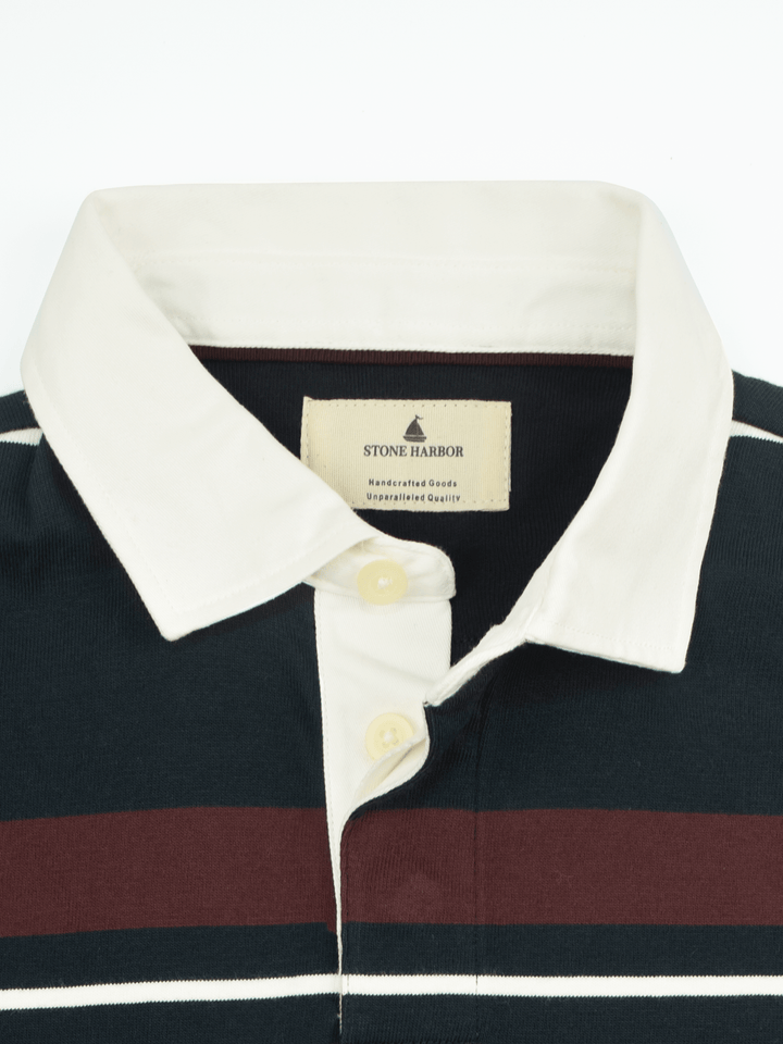 Stone Harbor Men's Rugby Shirt MEN'S PREMIUM YARN DYED STRIPER RUGBY