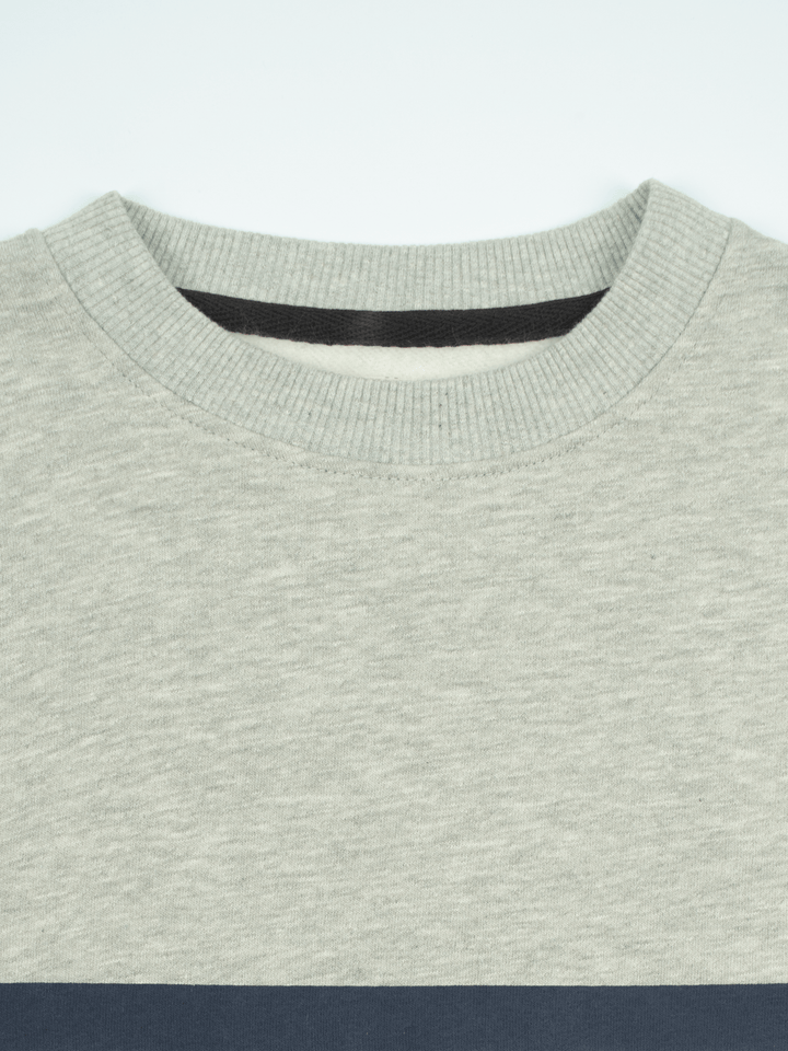 Stone Harbor Men's Sweatshirt MEN'S GREY STRIPED FLEECE SWEATSHIRT