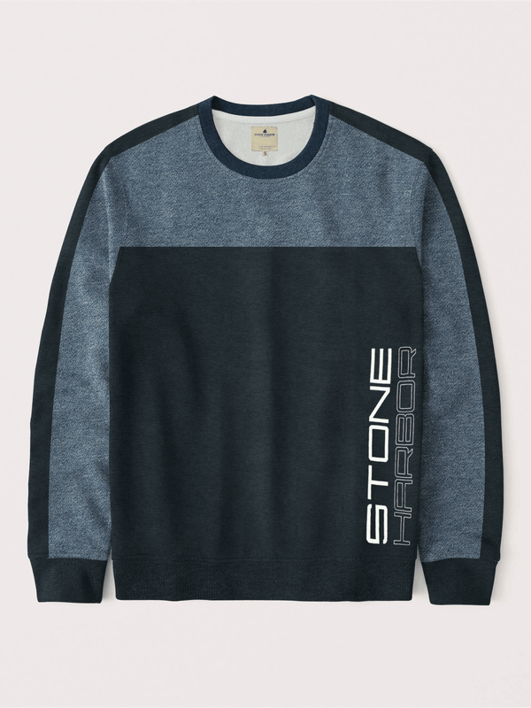 Stone Harbor Men's Sweatshirt MEN'S NAVY PANELED FLEECE SWEATSHIRT
