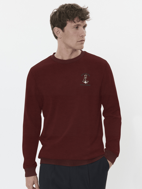 Stone Harbor Men's Sweatshirt MEN'S SIGNATURE BURGUNDY FLEECE SWEATSHIRT