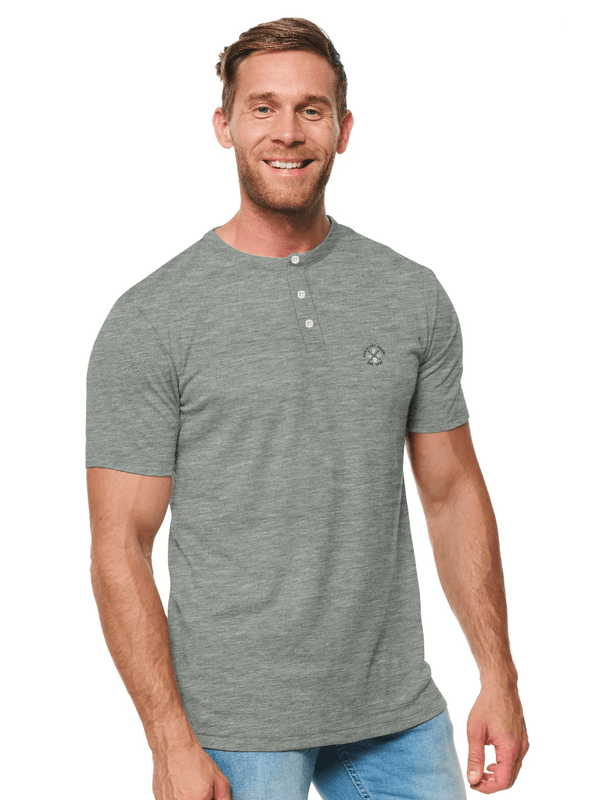 Stone Harbor Men's T-Shirt MEN'S GREY TEXTURED HENLEY