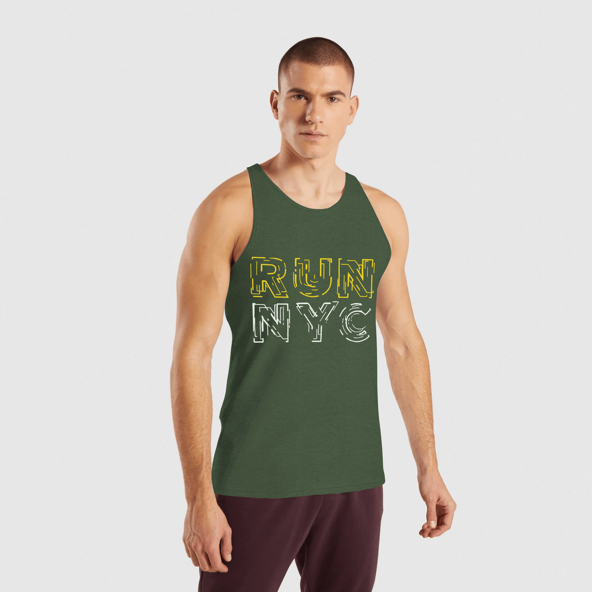 Stone Harbor Men&#39;s Vest MEN&#39;S ARMY GREEN GYM VEST