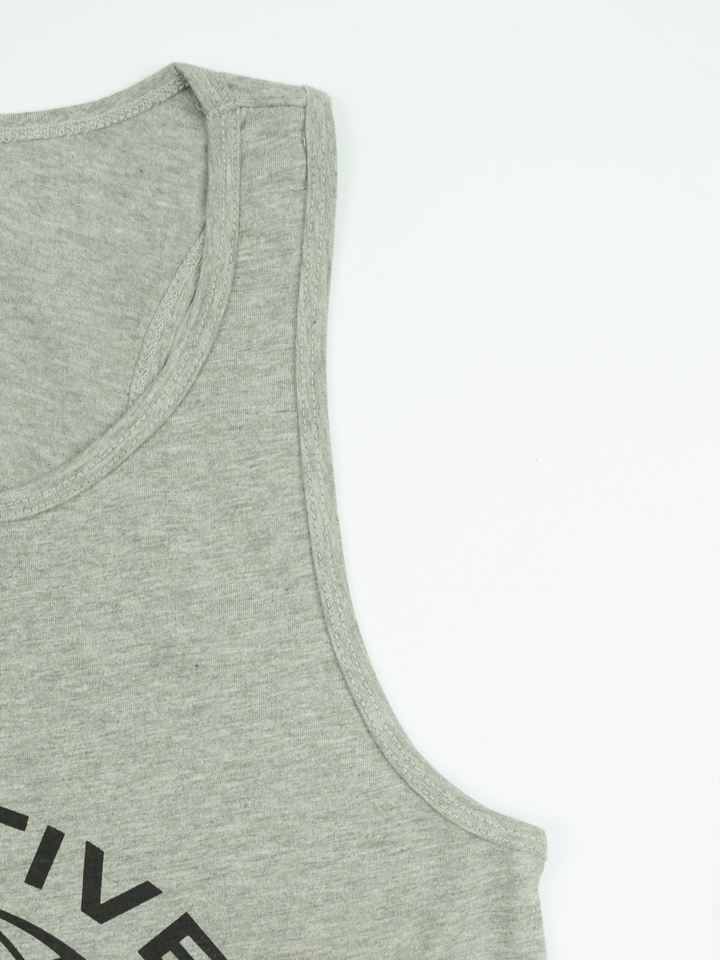 Stone Harbor Men's Vest MEN'S GREY GRAPHIC GYM VEST