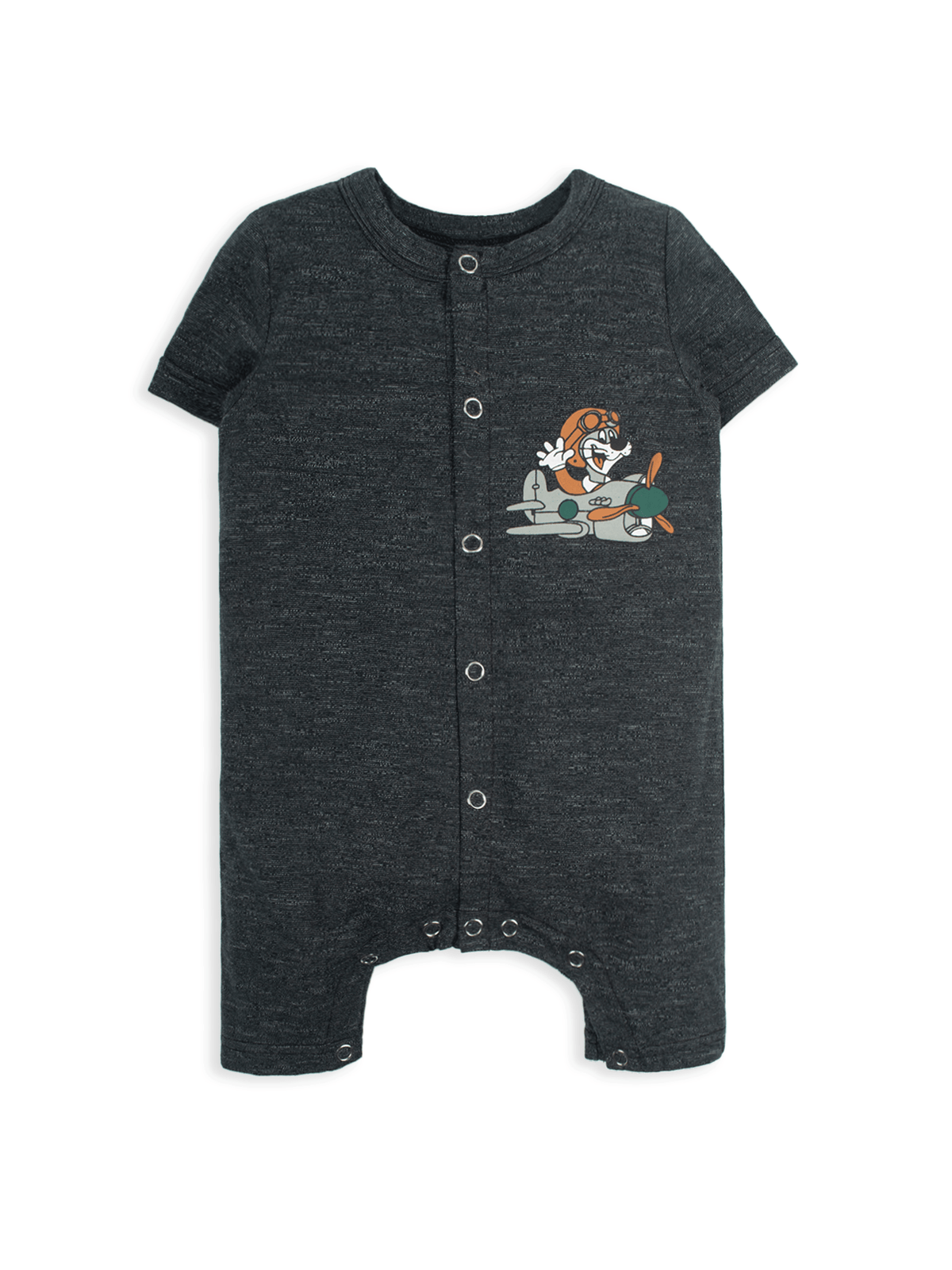 Stone Harbor MINI BOY&#39;S TEXTURED CHARCOAL ROMPER