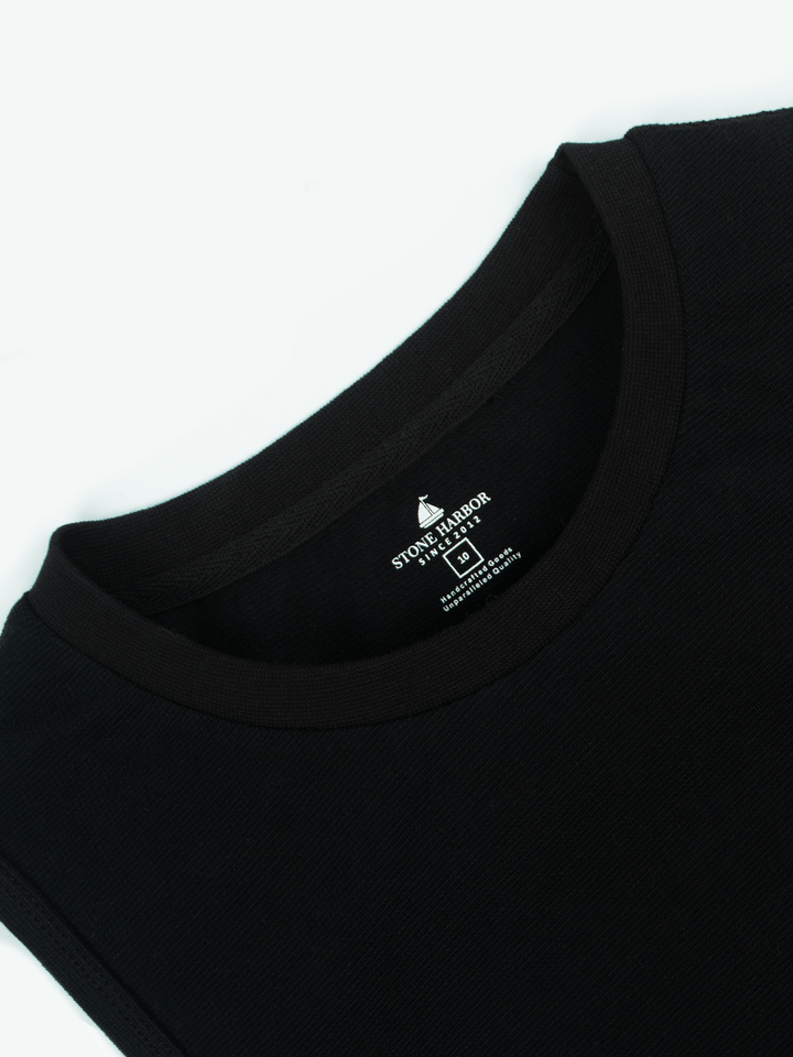 Stone Harbor WOMEN'S BLACK CREW NECK TOP