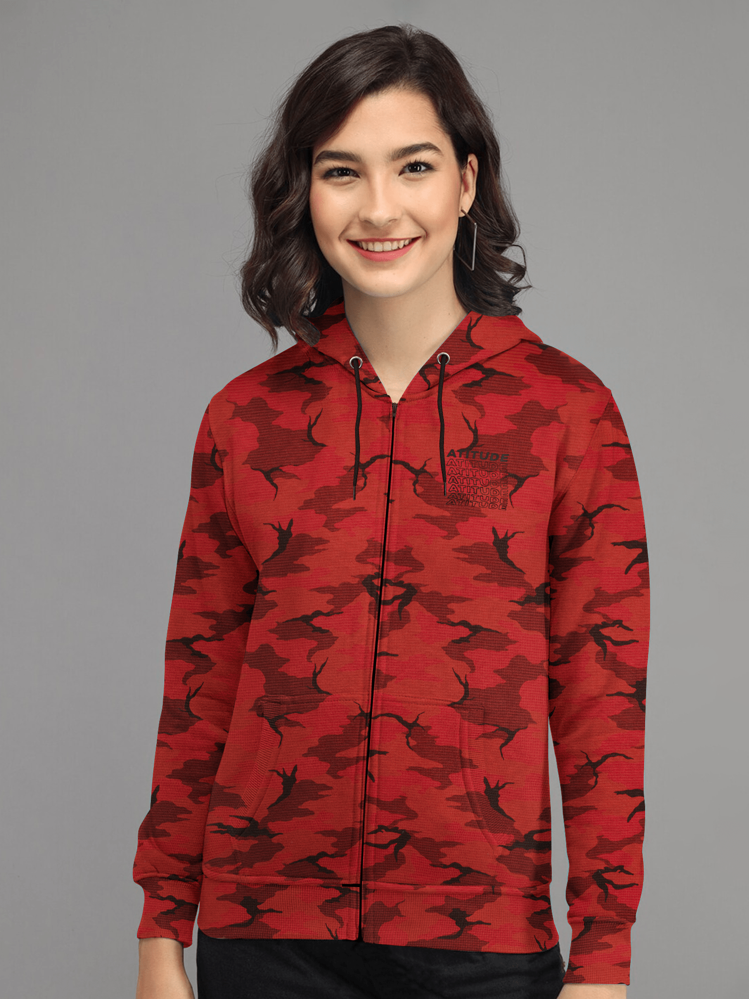 Stone Harbor WOMEN'S CAMO ZIP-THROUGH HOODIE