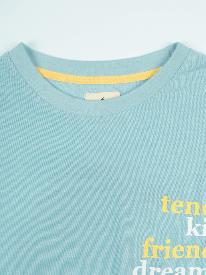 Stone Harbor WOMEN'S DROP SHOULDER AQUA T-SHIRT