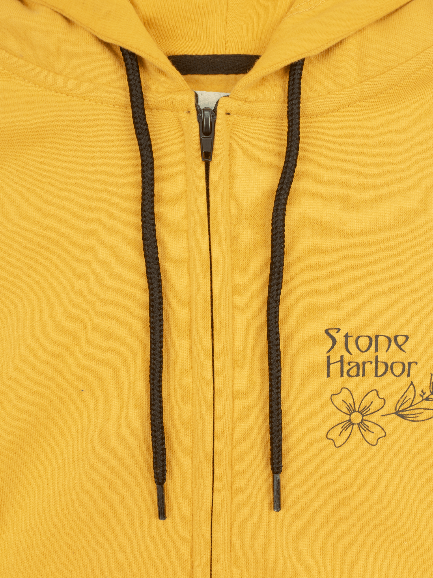 Stone Harbor WOMEN'S MUSTARD FLEECE ZIP-UP HOODIE