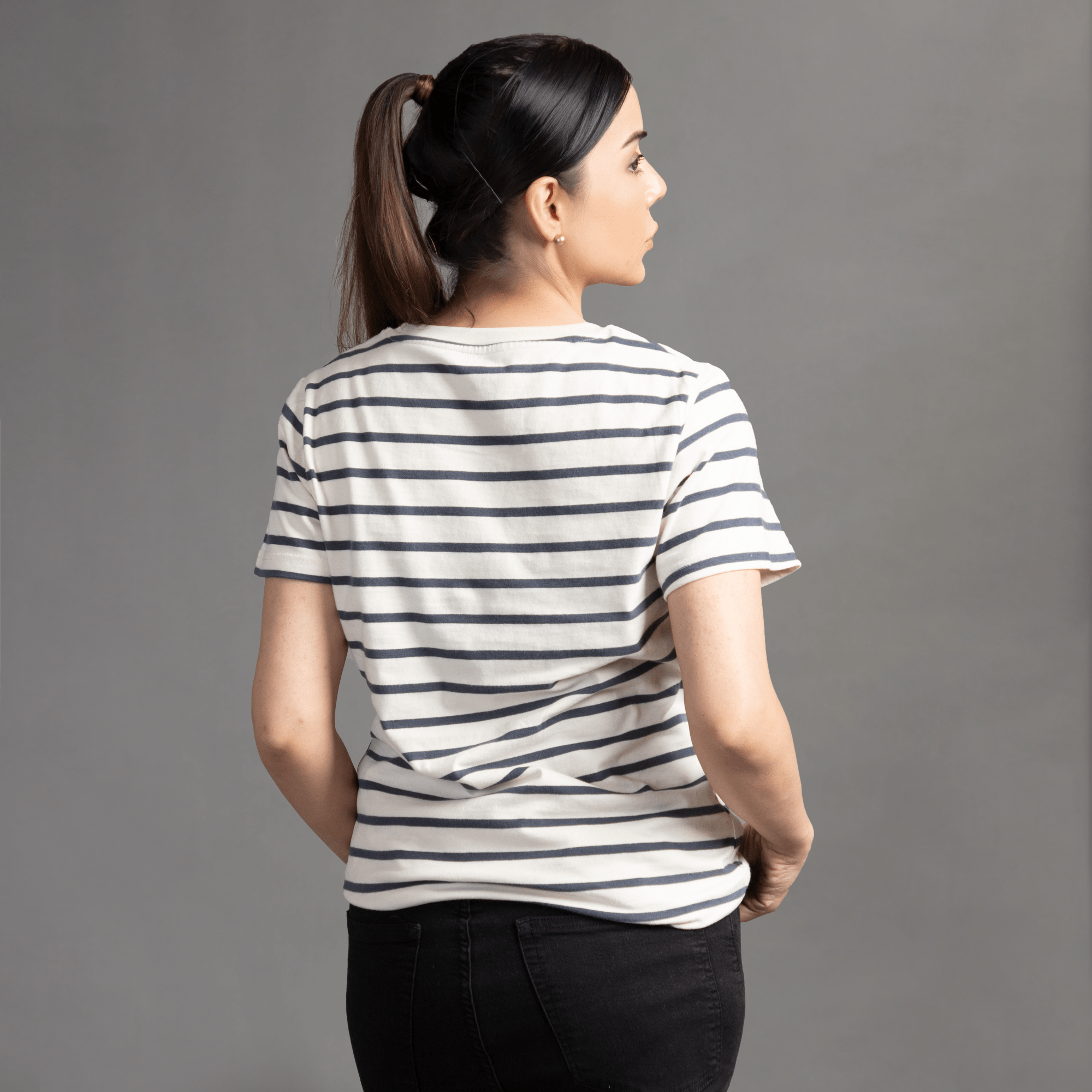 Stone Harbor Women T Shirt White Striper / S (10) WOMEN'S STRIPER GRAPHIC TEE SHIRT