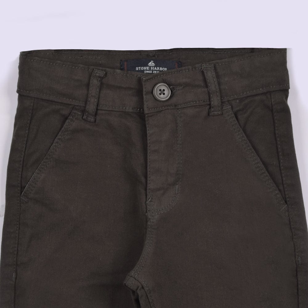 Stone Harbor Boy's Cotton Jeans Brown / 2-3 Y BOY'S STONE HARBOR SLIM FIT CHOCOLATE BROWN COTTON JEANS
