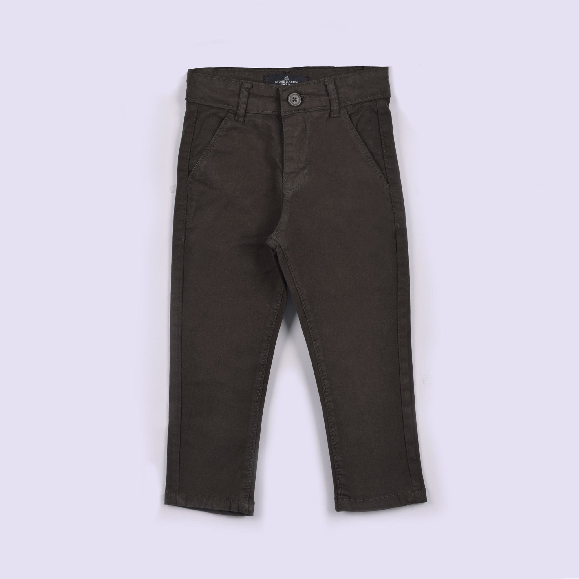 Stone Harbor Boy's Cotton Jeans Brown / 2-3 Y BOY'S STONE HARBOR SLIM FIT CHOCOLATE BROWN COTTON JEANS