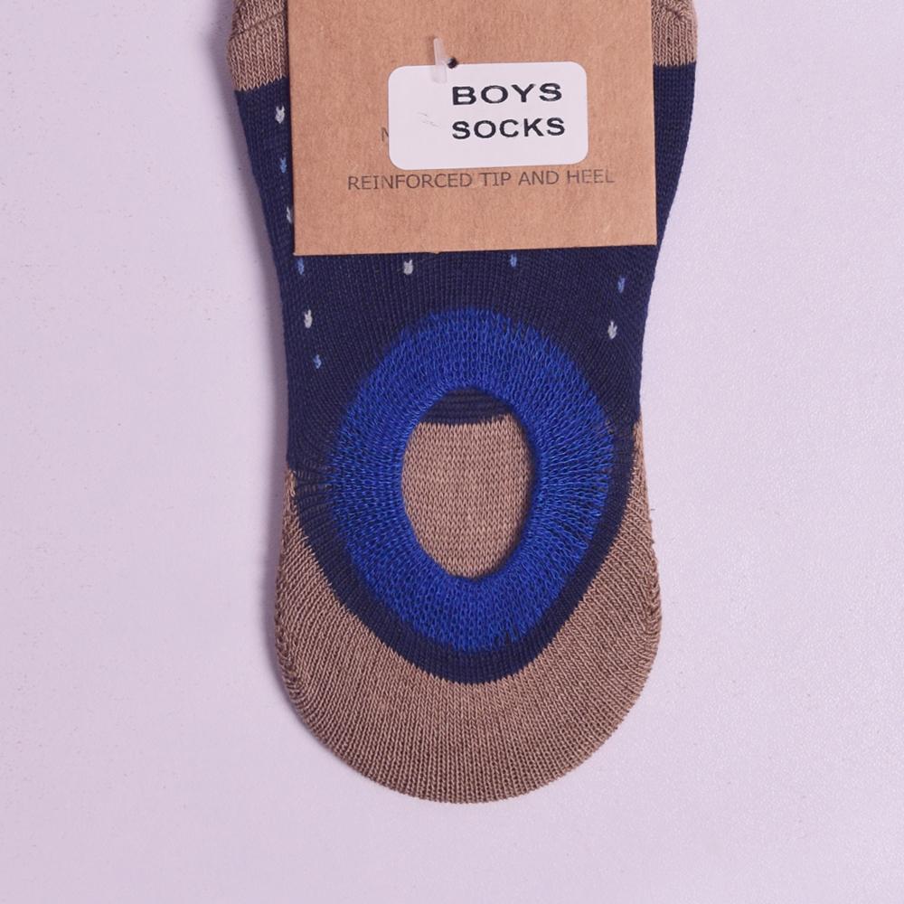 Stone Harbor Boy's Socks Mustard Blue BOY'S STONE HARBOR NAVY CONTRAST DOTTED INVISIBLE SOCKS