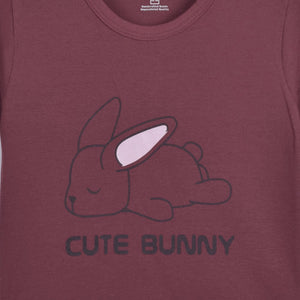 Stone Harbor Boy's Tee Shirt BOY'S STONE HARBOR CUTE BUNNY BURGUNDY CREW NECK TEE SHIRT
