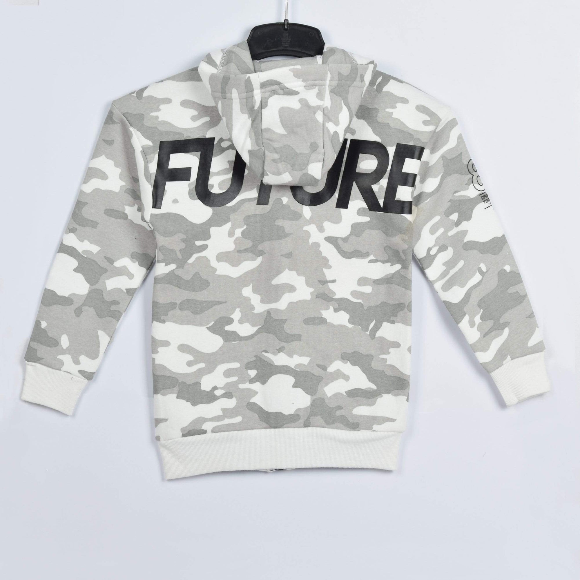 Stone Harbor Boy's Zipper Hoodie Grey / 4-5 Y BOY'S STONE HARBOR GREY CAMO FUTURE IS YOURS ZIP-UP FLEECE HOODIE