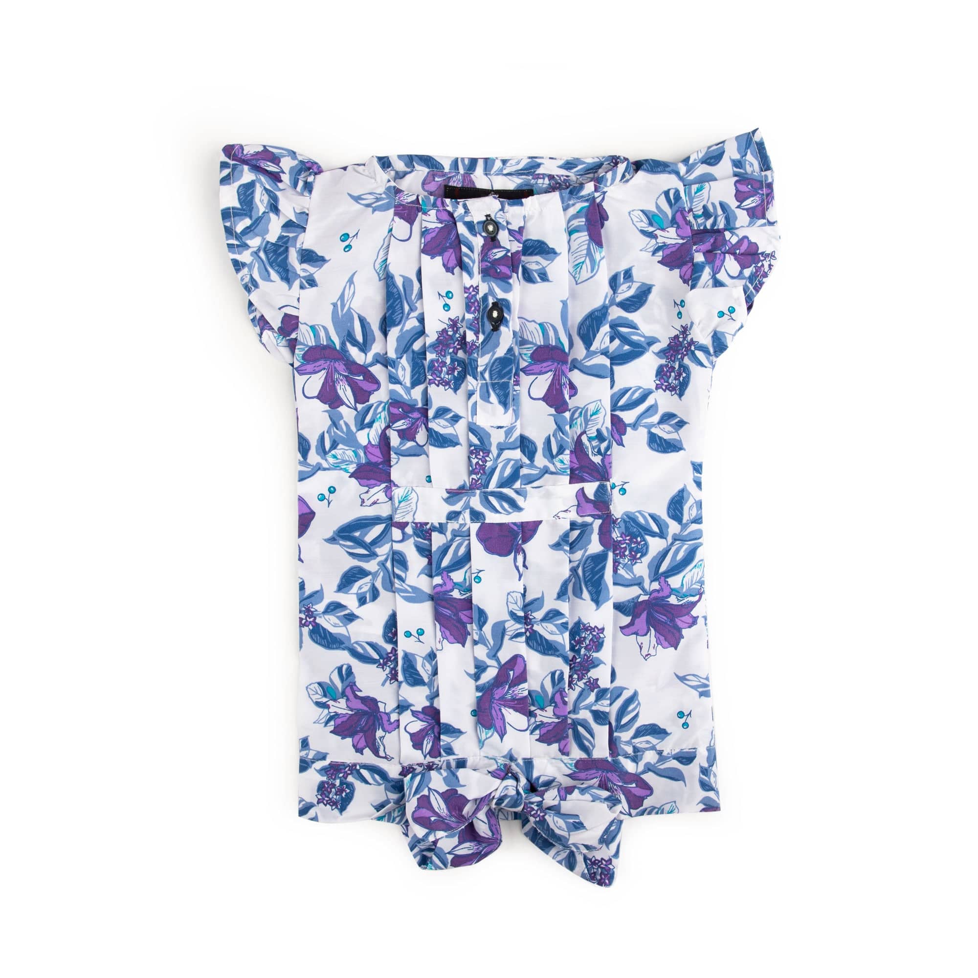 Stone Harbor Girl's Frock Blue Floral / 2-3 Y GIRL'S STONE HARBOR BLUE FLORAL BUTTON DOWN COTTON FROCK