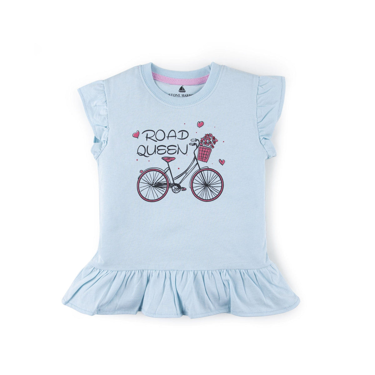 Stone Harbor Girl&#39;s Frock Sky / 0-3 M GIRL&#39;S ROAD QUEEN PRINTED FROCK