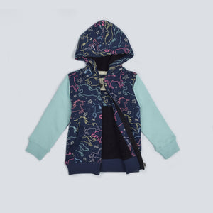 Stone Harbor Girl's Hoodie Blue / 2-3 Y GIRL'S STONE HARBOR LIGHTNING UNICORN PRINTED FUR HOODIE