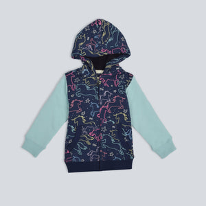 Stone Harbor Girl's Hoodie GIRL'S STONE HARBOR LIGHTNING UNICORN PRINTED FUR HOODIE