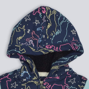 Stone Harbor Girl's Hoodie GIRL'S STONE HARBOR LIGHTNING UNICORN PRINTED FUR HOODIE