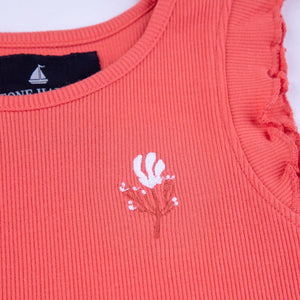 Stone Harbor Girl's Top GIRL'S ORANGE SLEEVLESS TOP
