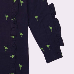Stone Harbor Girls Casual Shirt GIRL'S STONE HARBOR RUFFLE EMBROIDERED CASUAL SHIRT