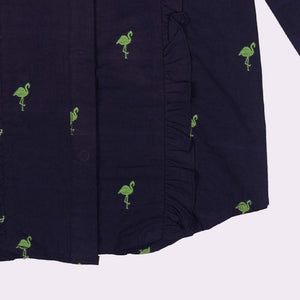 Stone Harbor Girls Casual Shirt GIRL'S STONE HARBOR RUFFLE EMBROIDERED CASUAL SHIRT