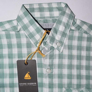 Stone Harbor Kid's Casual Shirt Boy's Stone Harbor Mint Check Casual Shirt