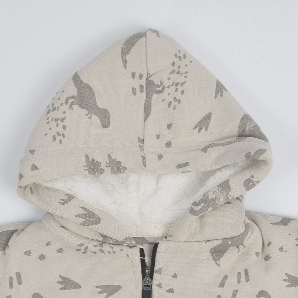 Stone Harbor Kid's Hoodie Beige / 2-3 Y BOY'S STONE HARBOR BEIGE DINO-MITE PRINTED HEAVY SHERPA HOODIE