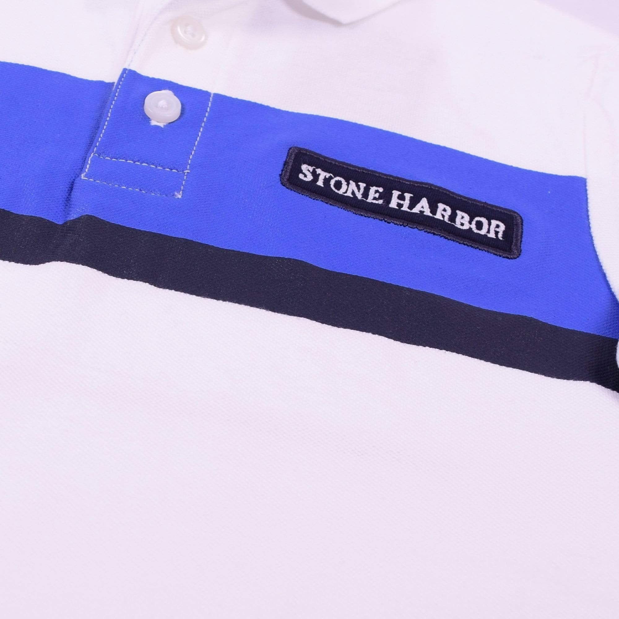 Stone Harbor Kid's Polo Shirt White / 3-4 Years Boy's Stone Harbor Royal Stripe Short Sleeve Polo Shirt