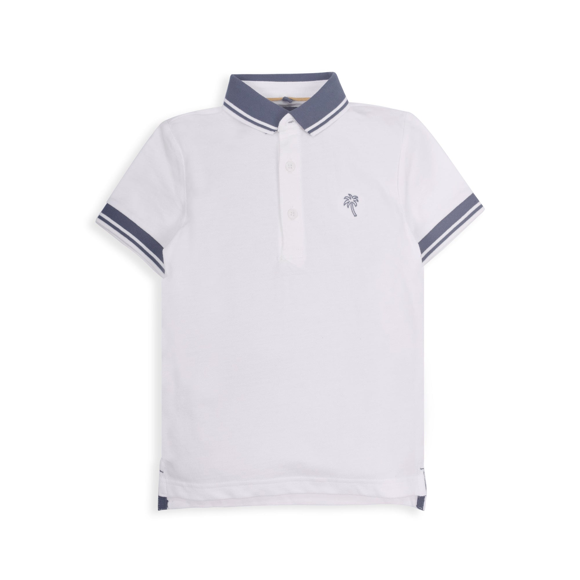 Stone Harbor Kid's Polo Shirt BOY'S WHITE TIPPING POLO SHIRT