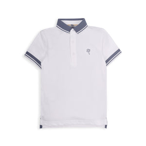 Stone Harbor Kid's Polo Shirt BOY'S WHITE TIPPING POLO SHIRT