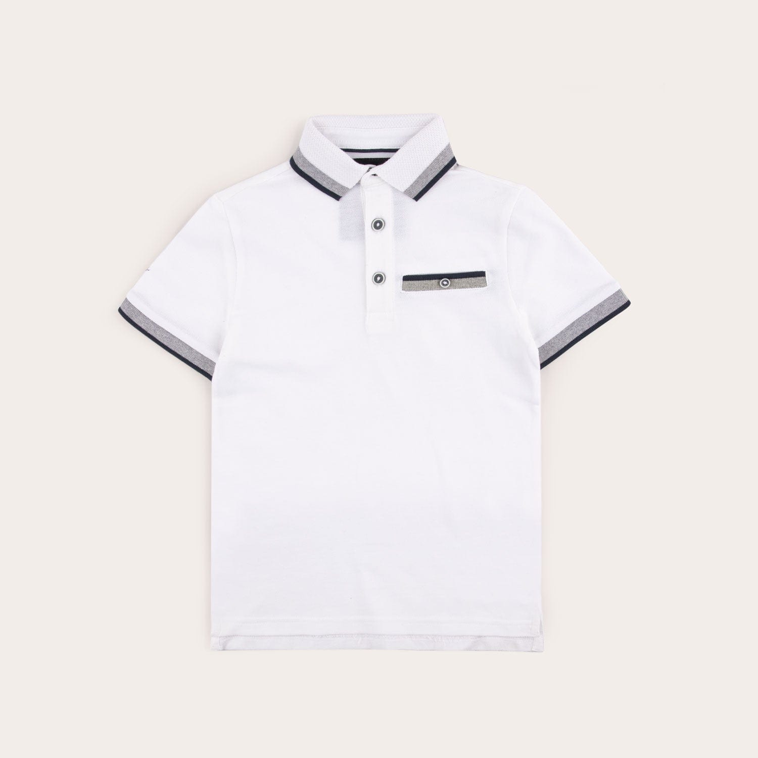 Stone Harbor Kid's Polo Shirt White / 4-5 Y BOY'S WITHE TIPPING POLO SHIRT
