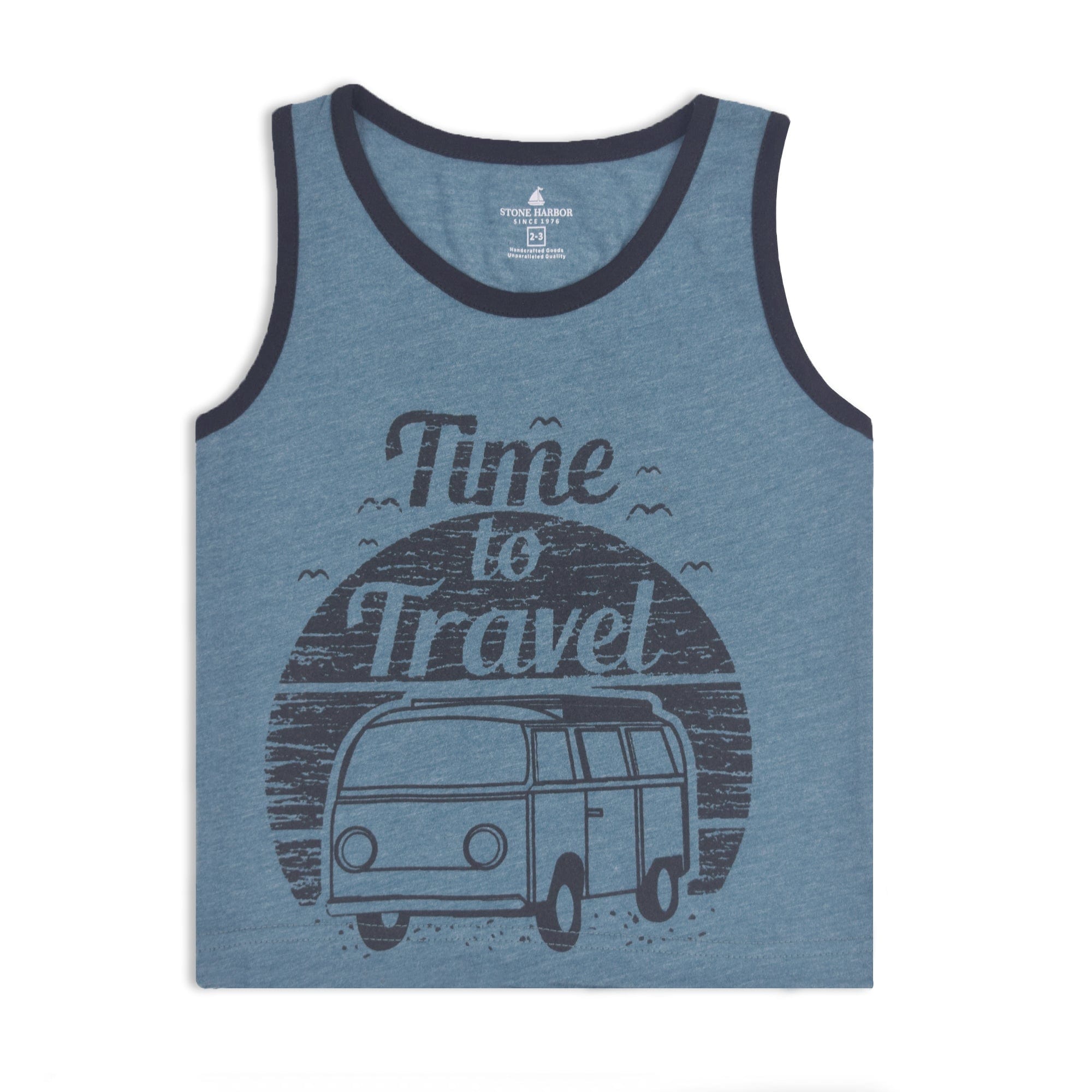 Stone Harbor Kid's Vest Teal / 2-3 Y BOY'S TIME TO TRAVEL PRINTED VEST