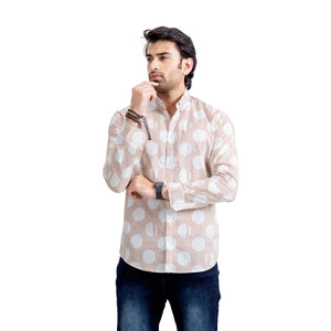 Stone Harbor Men's Casual Shirt Brick / S MAN'S BROWN STRIPE CASUAL SHIRT