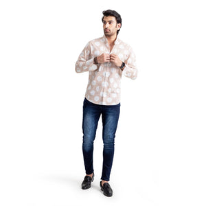 Stone Harbor Men's Casual Shirt MAN'S BROWN STRIPE CASUAL SHIRT