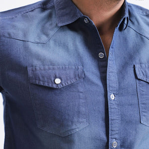 Stone Harbor Men's Casual Shirt MEN'S SLIM FIT DENIM CASUAL SHIRT