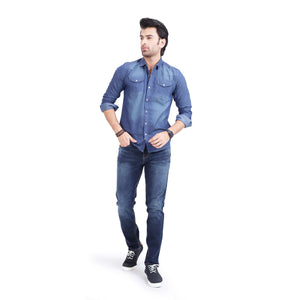 Stone Harbor Men's Casual Shirt MEN'S SLIM FIT DENIM CASUAL SHIRT