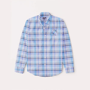 Stone Harbor Men's Casual Shirt Sea Blue / S Men's Stone Harbor Checkered Sea Blue Casual Shirt