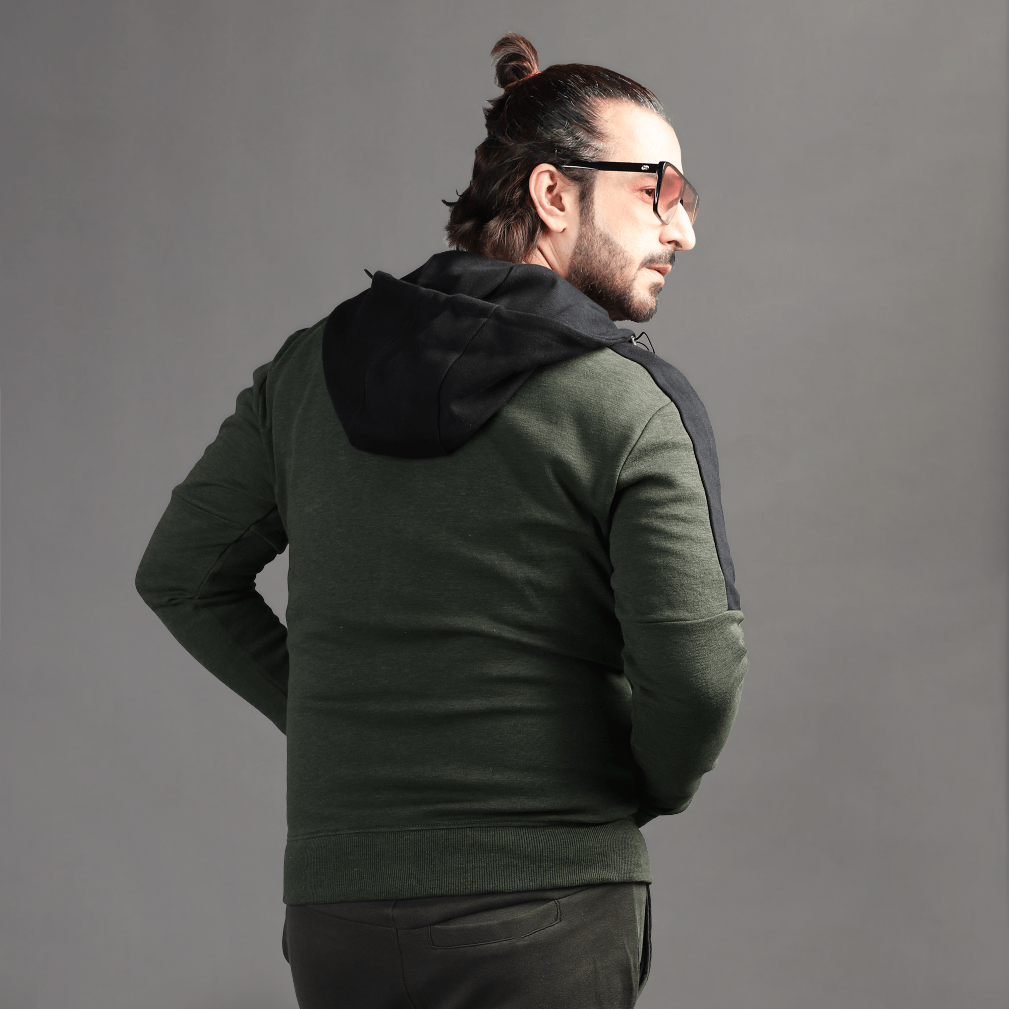 Stone Harbor Men's Hoodies MEN'S GREEN PANELED HOODIE