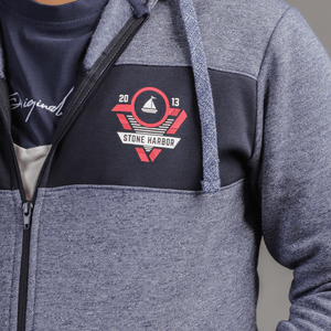 Stone Harbor Men's Hoodies MEN'S NAVY MARL HEAVY FLEECE  HOODIE
